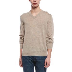 Bruno Magli Mens  Wool V-Neck Sweater, Brown